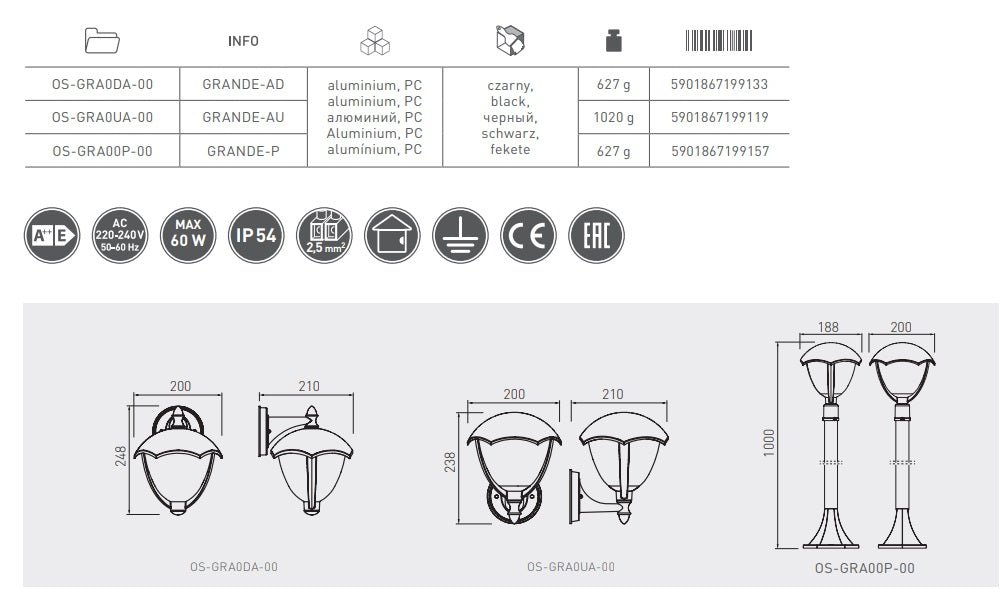 GRANDE Āra LED Gaisma