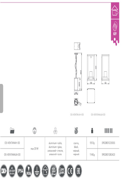 Āra LED apgaismojums VENTANA